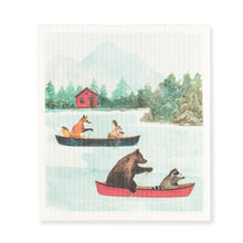 Load image into Gallery viewer, Animals in Canoe Dishcloth