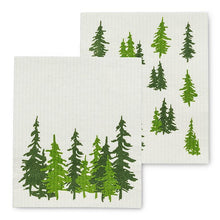 Load image into Gallery viewer, Evergreen Forest Swedish Dishcloths