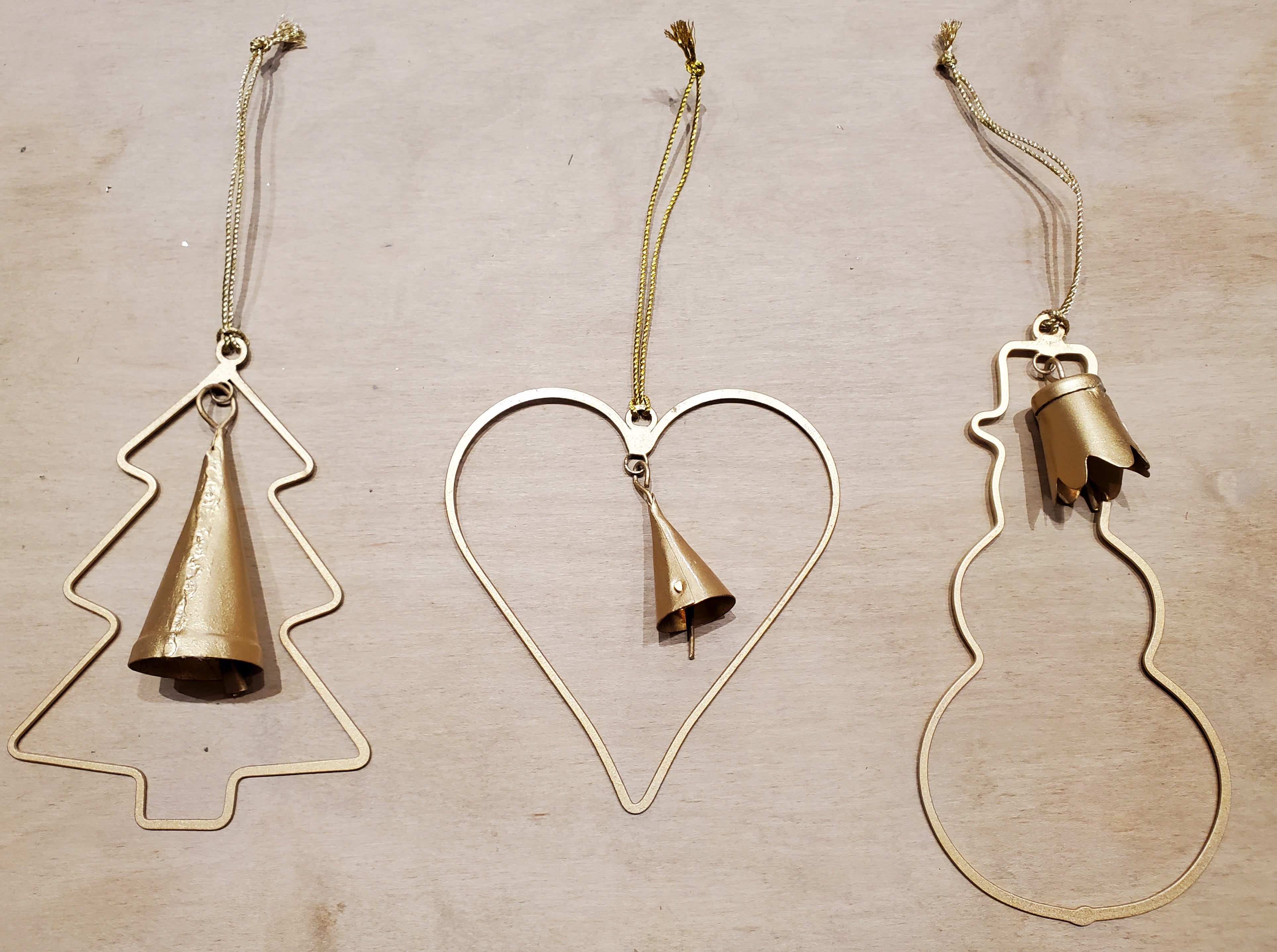 Gold Bell Shape Ornament Words On WoodWhitby