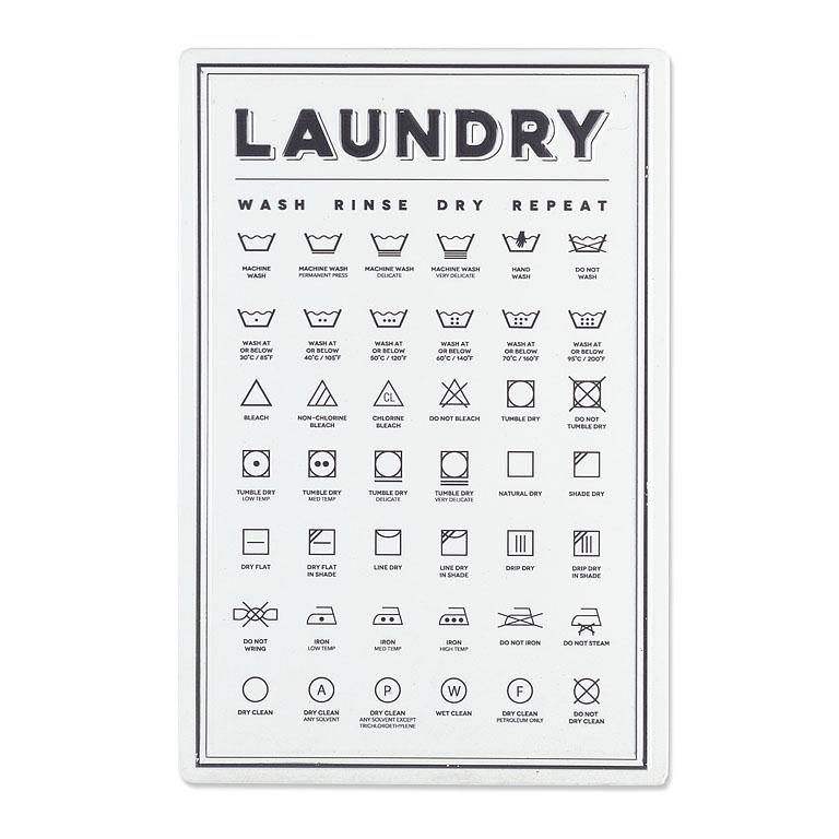 Laundry Symbols Sign Words On WoodWhitby