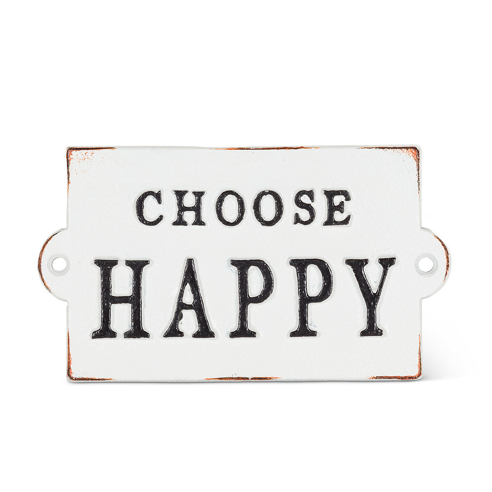 Cast Iron "Choose Happy" Words On WoodWhitby
