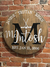Load image into Gallery viewer, Handcrafted Wood- Round Monogram Sign