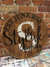 Load image into Gallery viewer, Handcrafted Wood- Round Monogram Sign