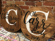 Load image into Gallery viewer, Handcrafted Wood- Round Monogram Sign
