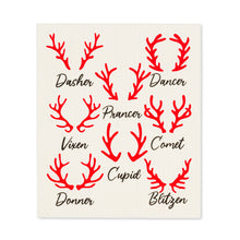 Load image into Gallery viewer, Rudolph and Names Swedish Dishcloths