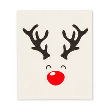 Load image into Gallery viewer, Rudolph and Names Swedish Dishcloths