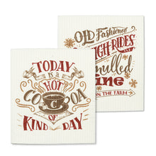 Load image into Gallery viewer, Cocoa and Sleigh Rides Swedish Dishcloth