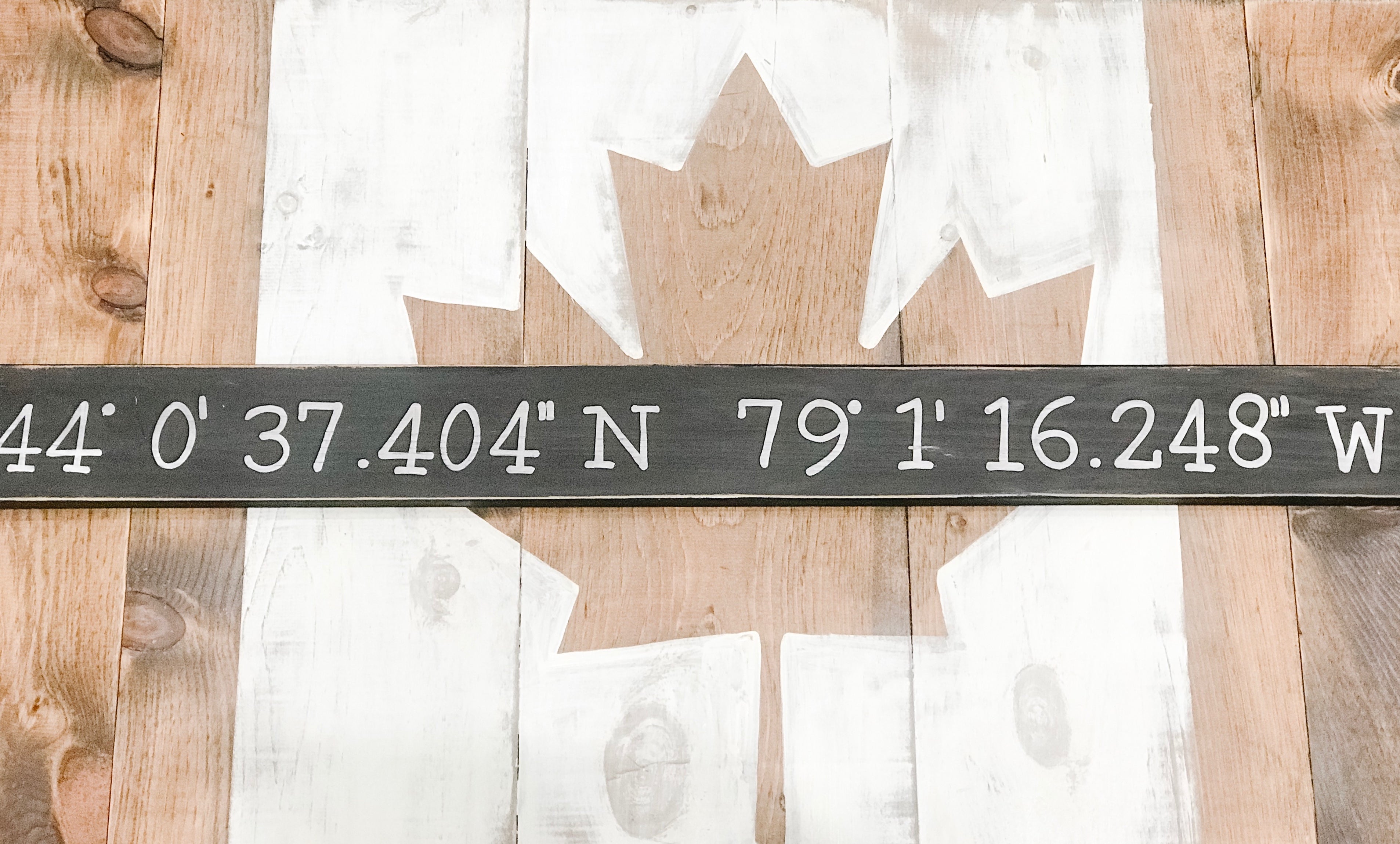 Wood Sign Coordinates Words On WoodWhitby