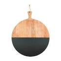 Load image into Gallery viewer, Wood and Black Round Serving Board