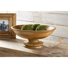 Load image into Gallery viewer, Beaded Wood Pedestal Bowl- Stained