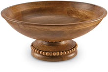 Load image into Gallery viewer, Beaded Wood Pedestal Bowl- Stained