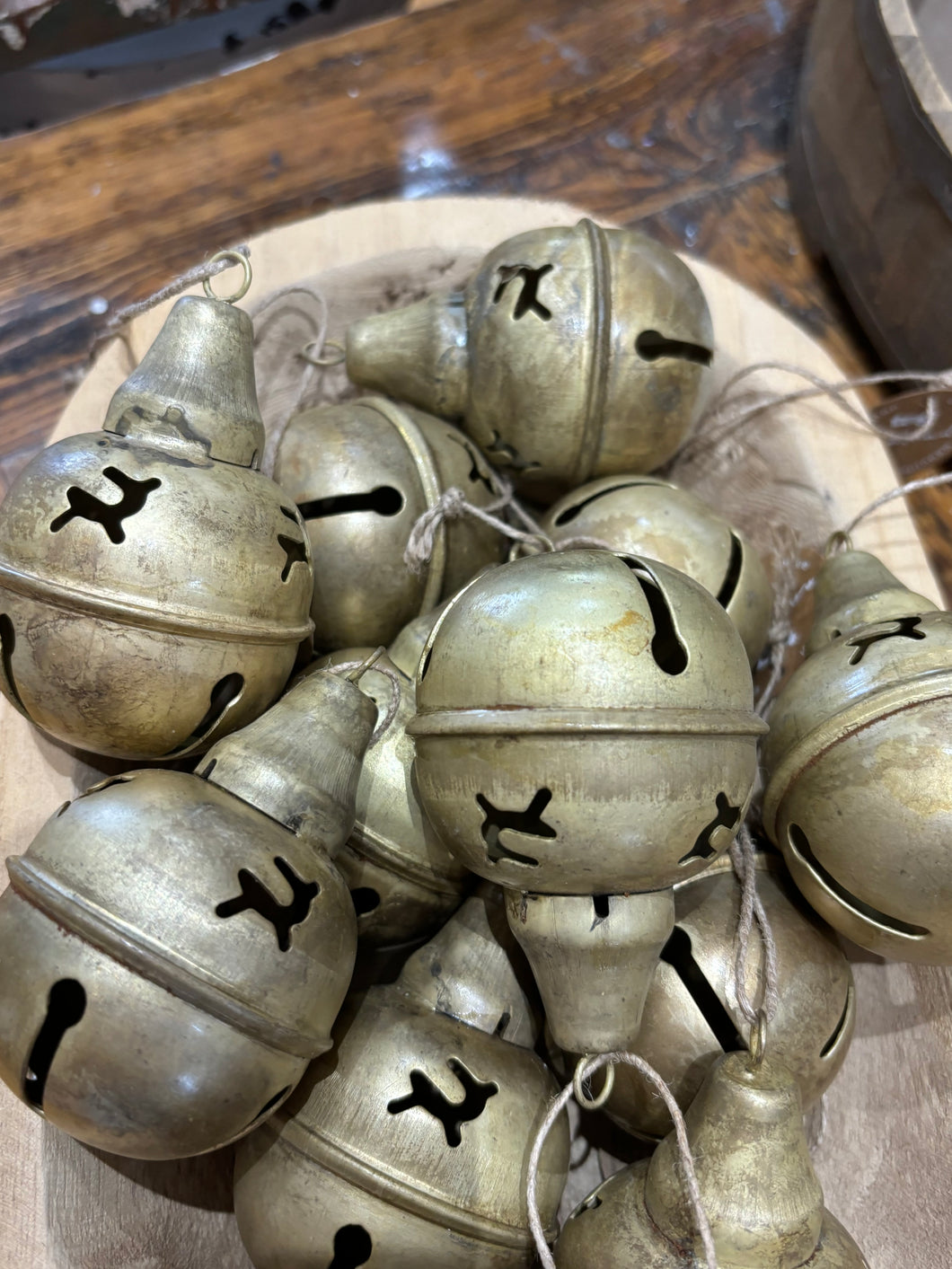 Antique Gold Reindeer Bell