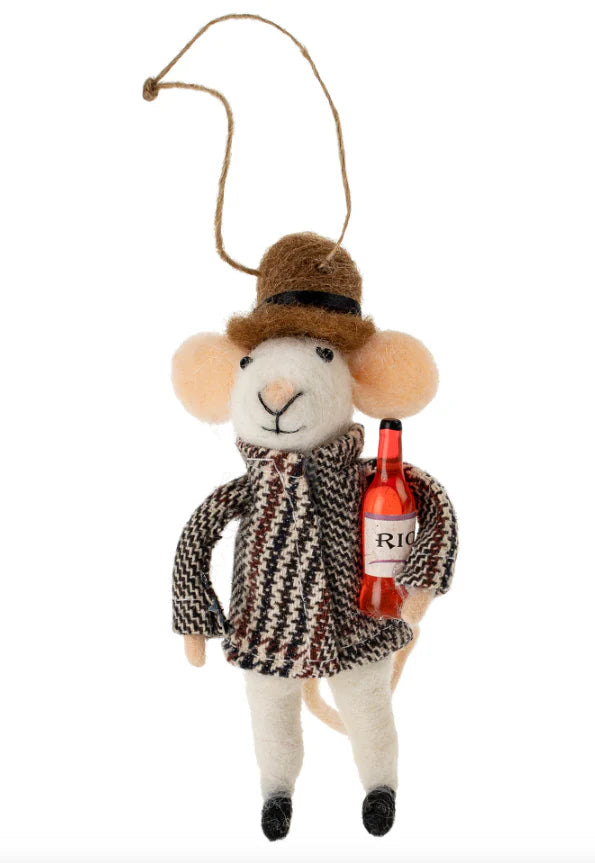 Winston Wine Mouse Ornament