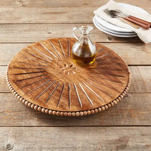 Load image into Gallery viewer, Beaded Wood Carved Lazy Susan
