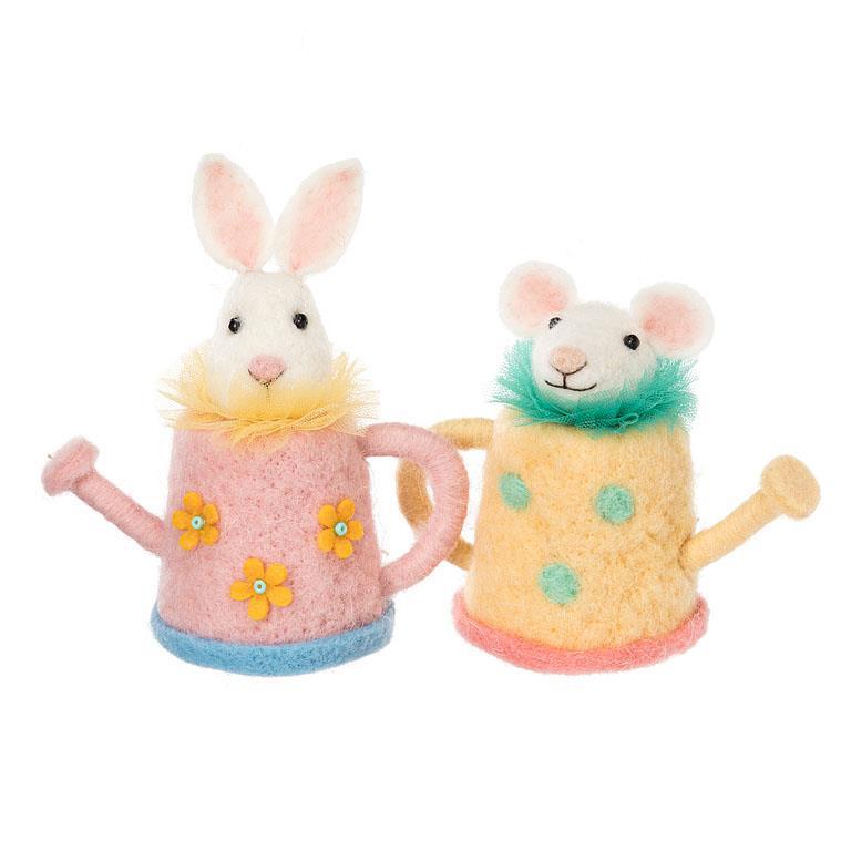 Bunny & Mouse in Watering Can