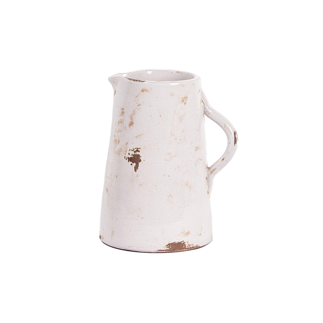 Distressed White Pitcher