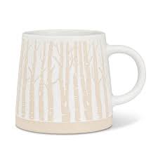 Wide base Mug with Birch Trees