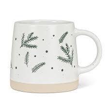 Wide Base Mug with Pine