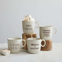 Load image into Gallery viewer, Cream Stoneware Fall Mugs
