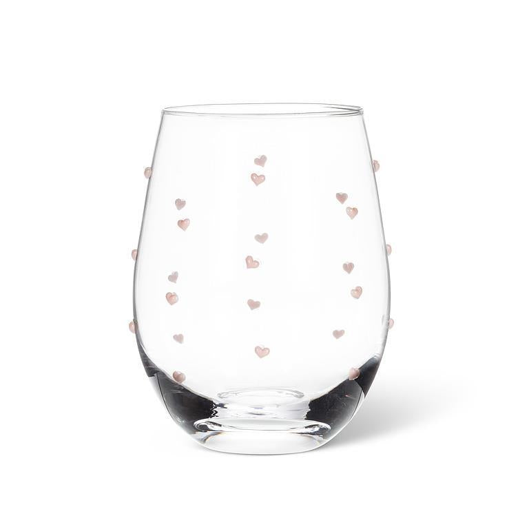 Stemless Wine Glass With Hearts