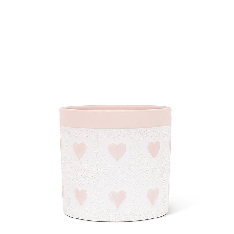 Pink Heart and Dot Planter