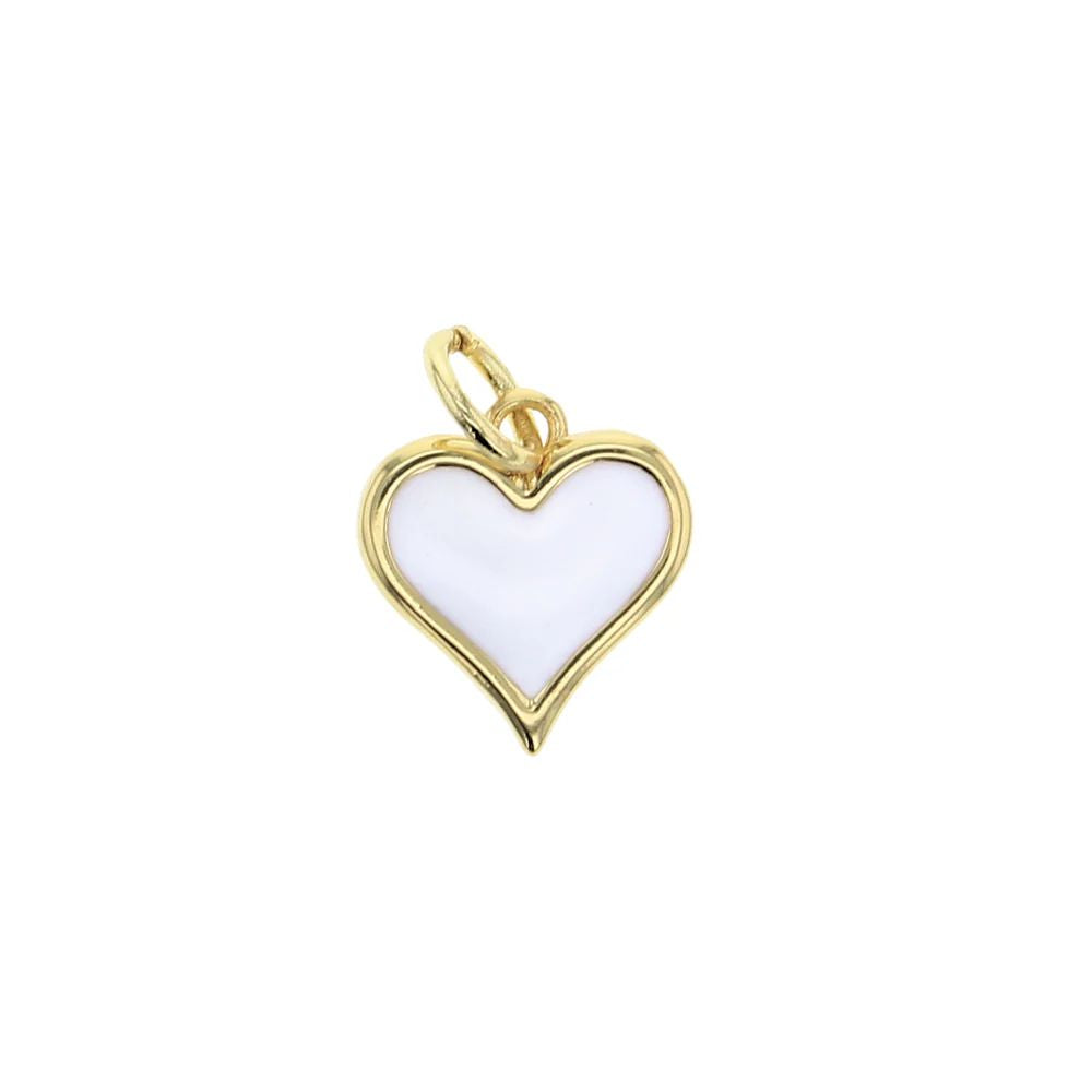 White Heart Charm