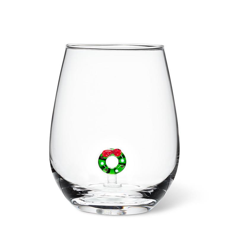 Wreath Wine Glass