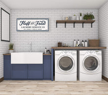 Load image into Gallery viewer, Laundry Room - Fluff and Fold Metal Sign
