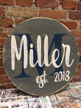 Load image into Gallery viewer, Handcrafted Wood- Round Monogram Sign
