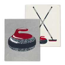 Load image into Gallery viewer, Curling Rock and Brooms Swedish Dishcloths
