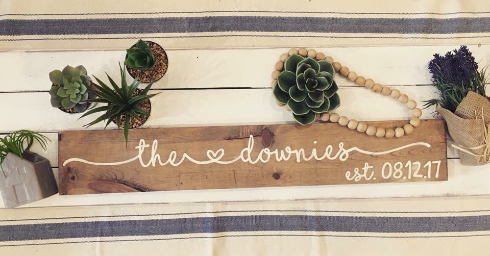 Personalized Last Name Wooden Sign with Est. Date