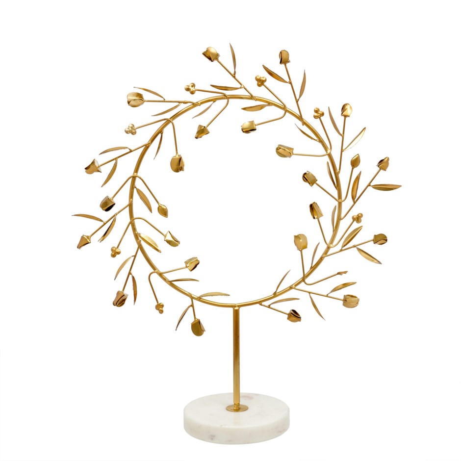 Athenos Wreath on Marble Stand