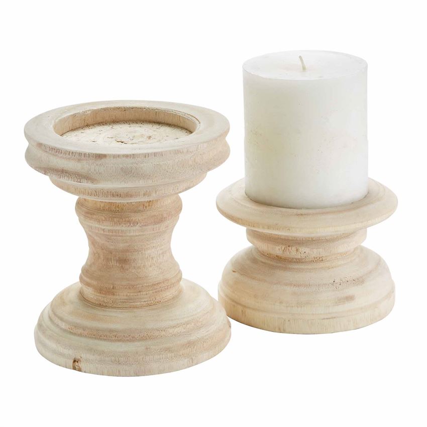 Paulownia-Chunky Wood Candle Holders