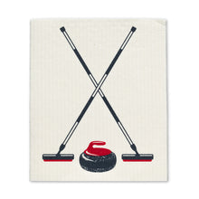 Load image into Gallery viewer, Curling Rock and Brooms Swedish Dishcloths
