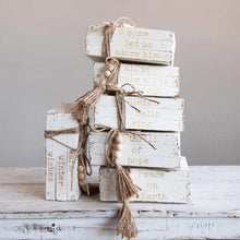 Load image into Gallery viewer, Wood Block Faux Books with Holiday Sayings
