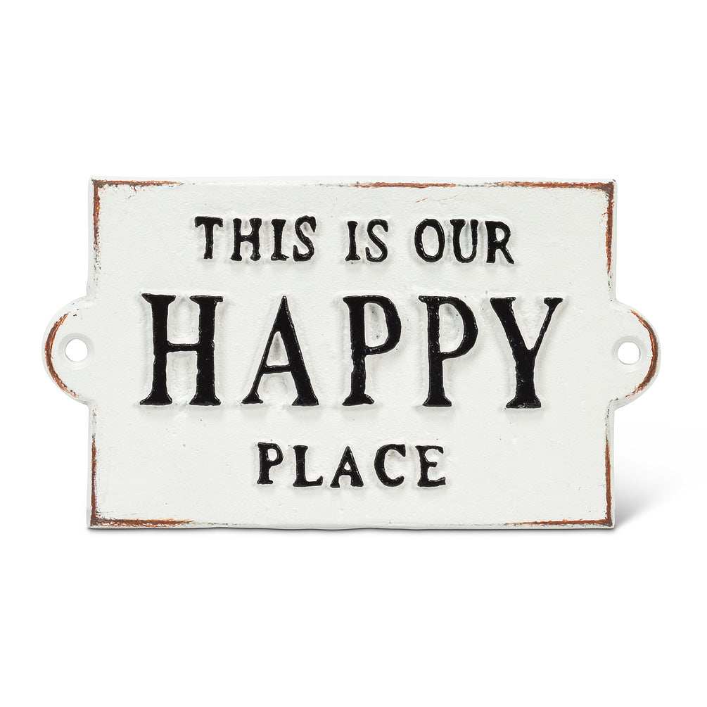 this is our happy place cast iron sign