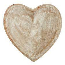 Load image into Gallery viewer, Heart  Wooden Bowl- Vintage White
