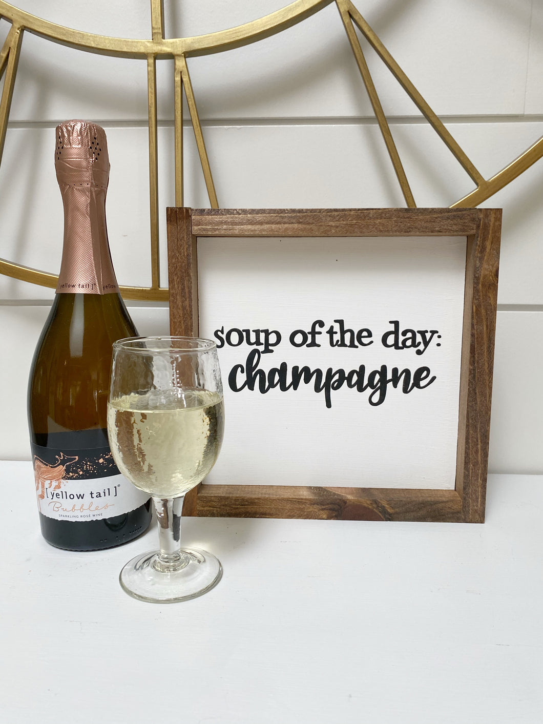 Soup of the Day: Champagne Framed Sign