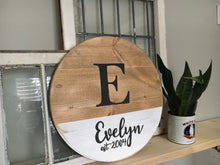 Load image into Gallery viewer, Handcrafted Wood- Round Family Name Sign
