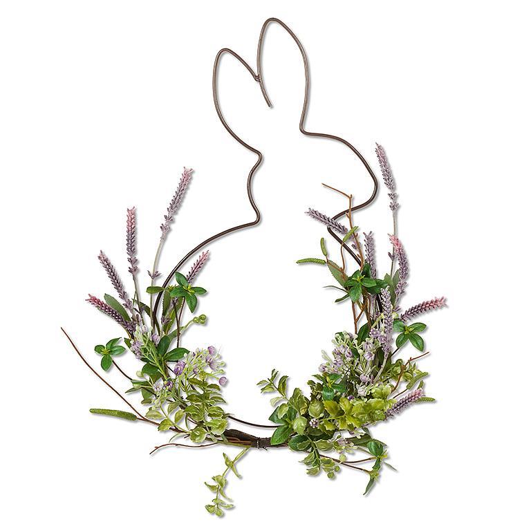 Rabbit with Lavender Wreath