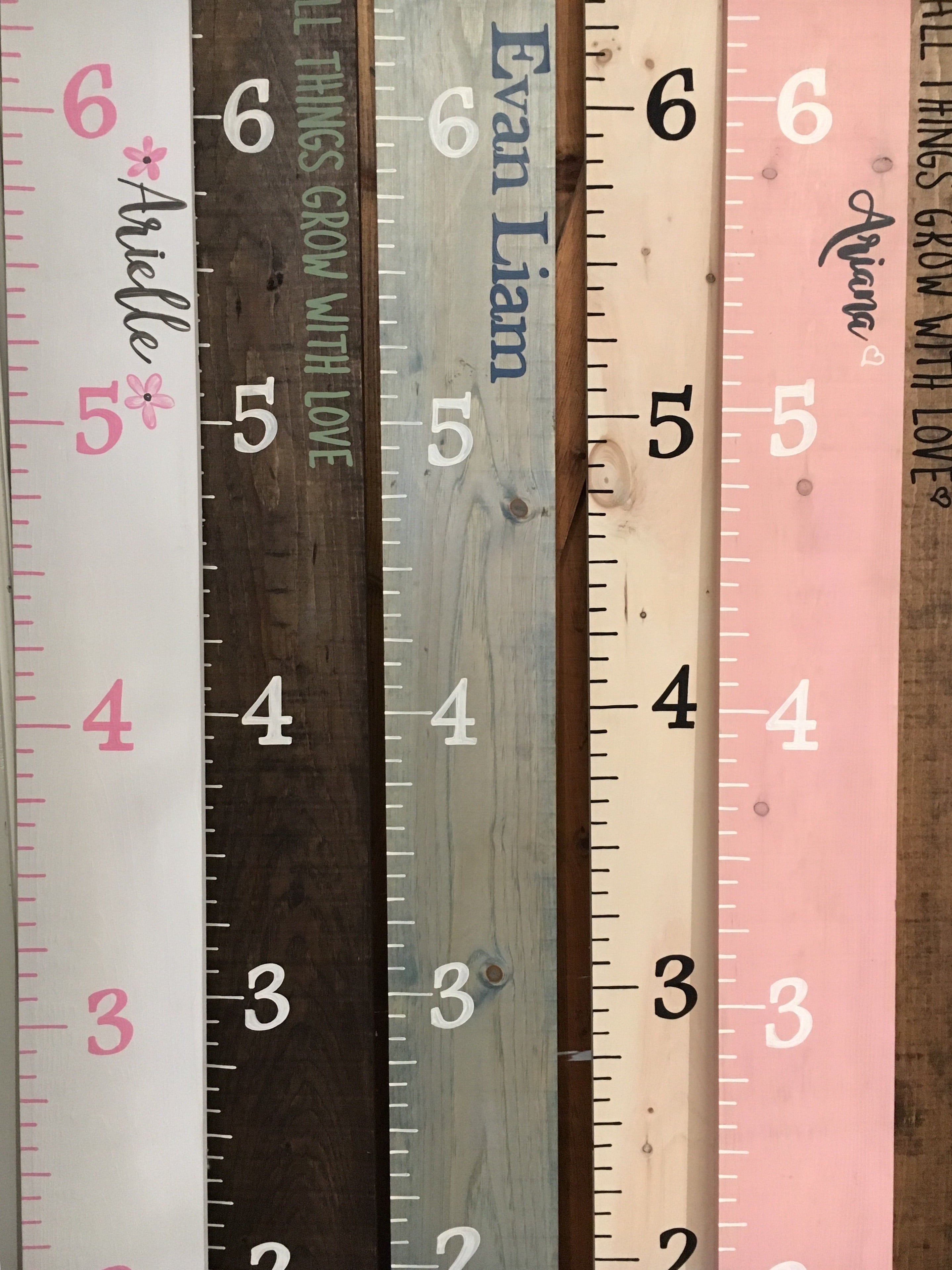 Wood Ruler Growth Chart Name And Birthdate Personalized Growth Chart