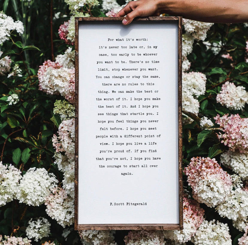 Ready Made Wood Sign For what it’s worth Words On WoodWhitby