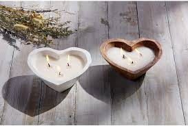 Wood Heart Bowl Candle