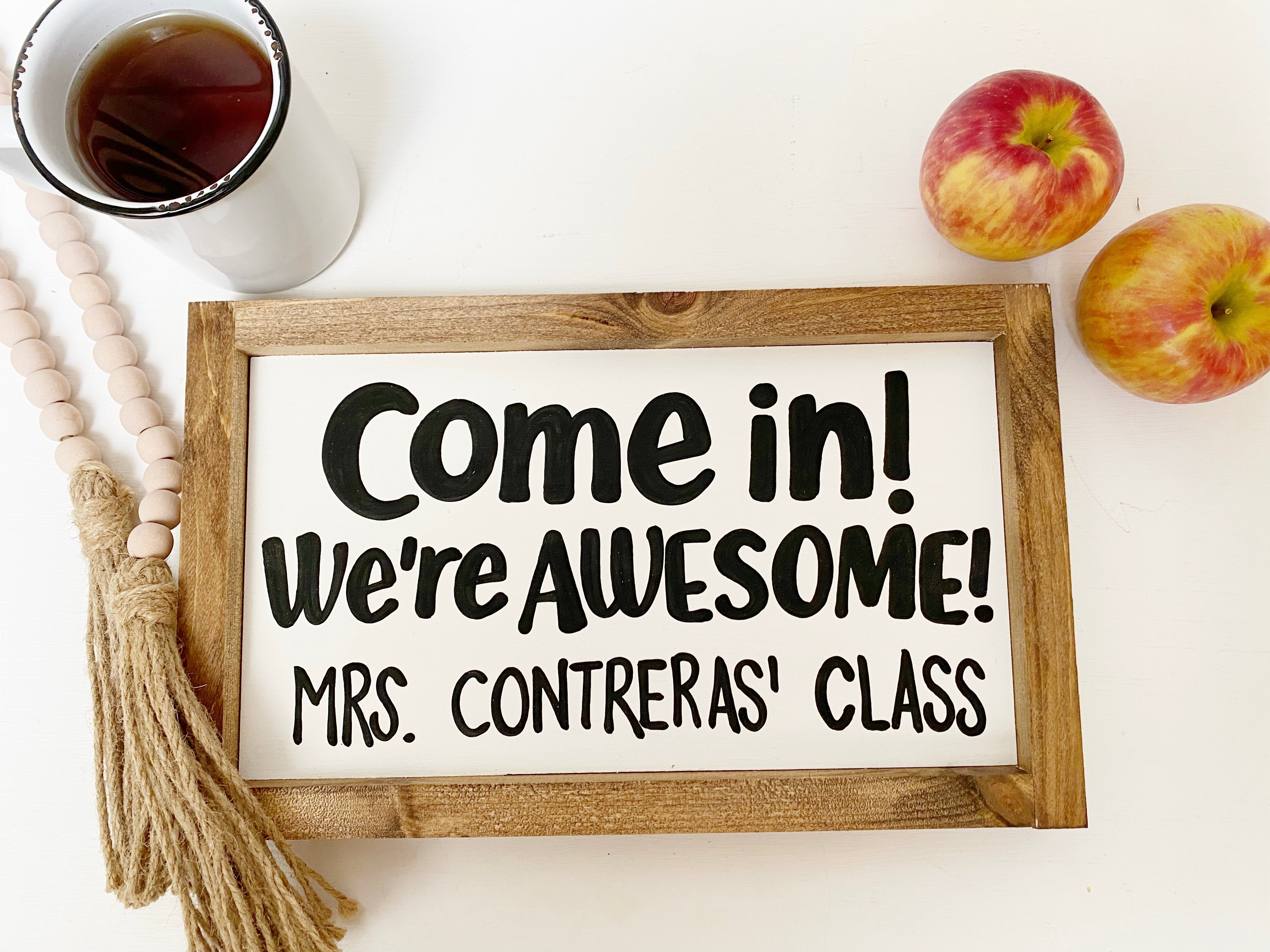 Teacher Classroom Door Sign Words On WoodWhitby