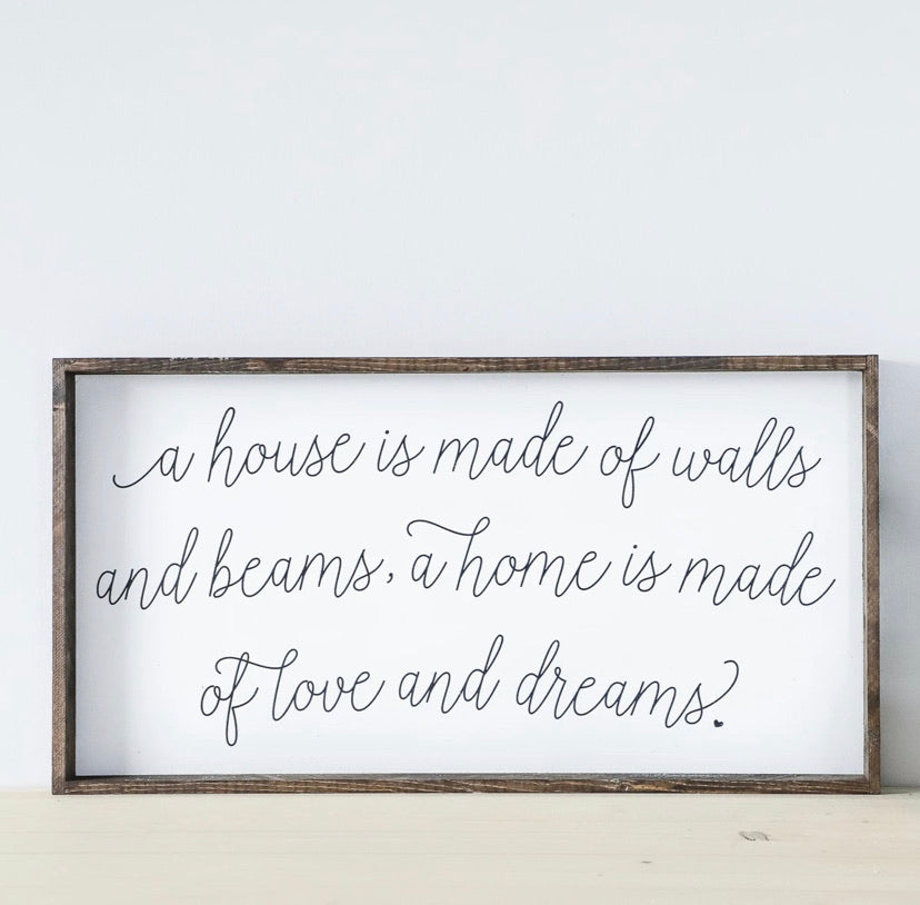 Ready Made Wood Sign- A house is made