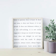 Load image into Gallery viewer, Ready Made Wood Sign- Love is patient
