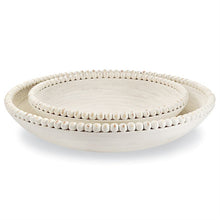 Load image into Gallery viewer, Beaded Wood Nested Bowls- Vintage White
