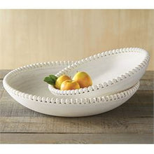 Load image into Gallery viewer, Beaded Wood Nested Bowls- Vintage White
