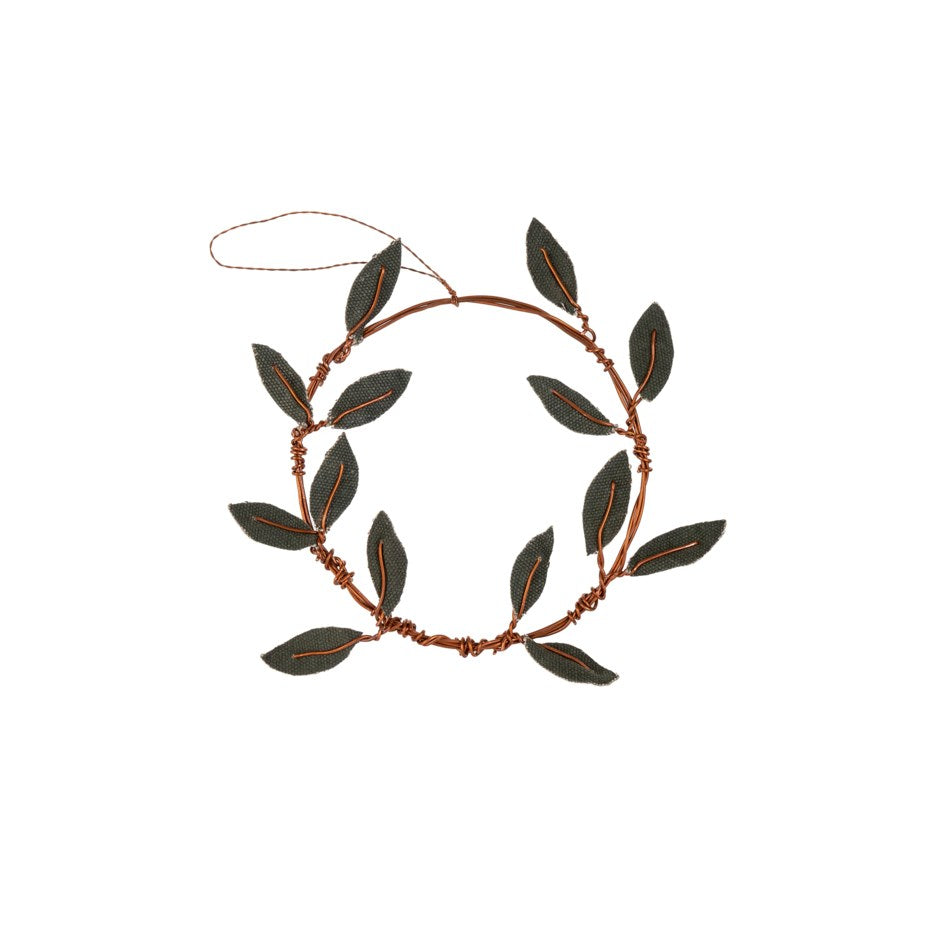 Olive Wreath Canvas Ornament