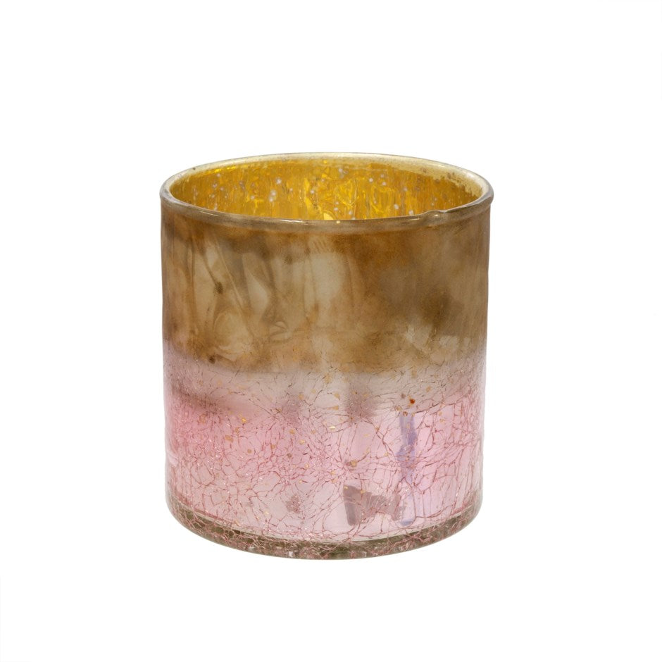 Planter- Rose Crackle Cylinder